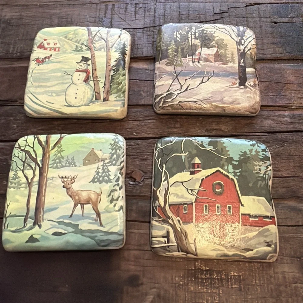 Chad Barrett Christmas Coasters Set Of 4